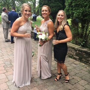 Taupe bridesmaid dress